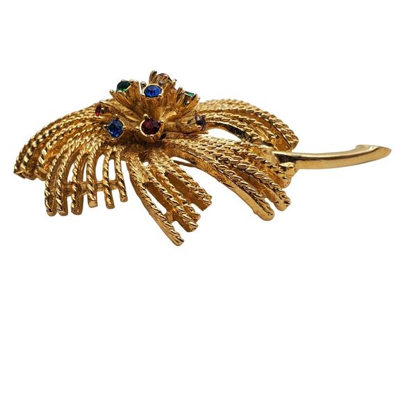 Sarah Coventry Fireworks Brooch Multi Color Rhinestone Starburst Celestial Pin - Picture 6 of 7